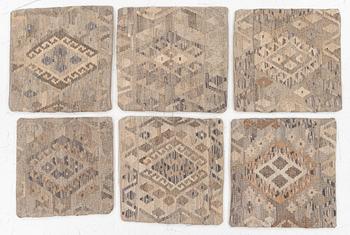 Six Kilim cushions, ca. 48 x 48 cm.