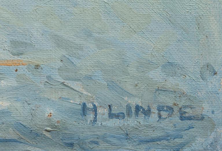 HJALMAR LINDE, olja på duk. Signerad.