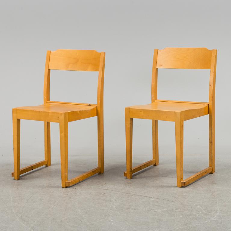 A set of six mid 20th century chairs 'Orkesterstolen' by Sven Markelius.