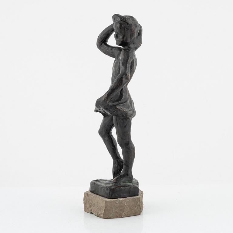 Axel Olsson, sculpture, signed. Bronze, total height 34 cm.