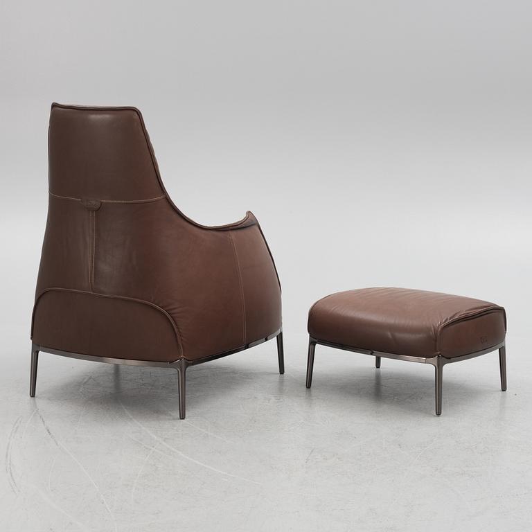 Jean-Marie Massaud, an "Archibald A" armchair with "Archibald" ottoman, Poltrona Frau.