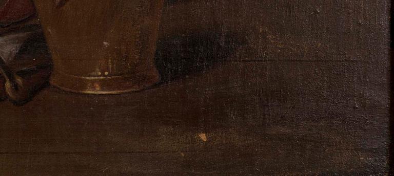 TUNTEMATON/OKÄND/ UNKNOWN, INTERIÖR, olja på pannå, sign. 1700/1800-tal.