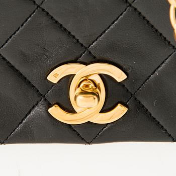 CHANEL Black Lambskin Single Full Flap Bag.