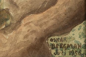 Oskar Bergman,watercolour, signed and dated July 1956.