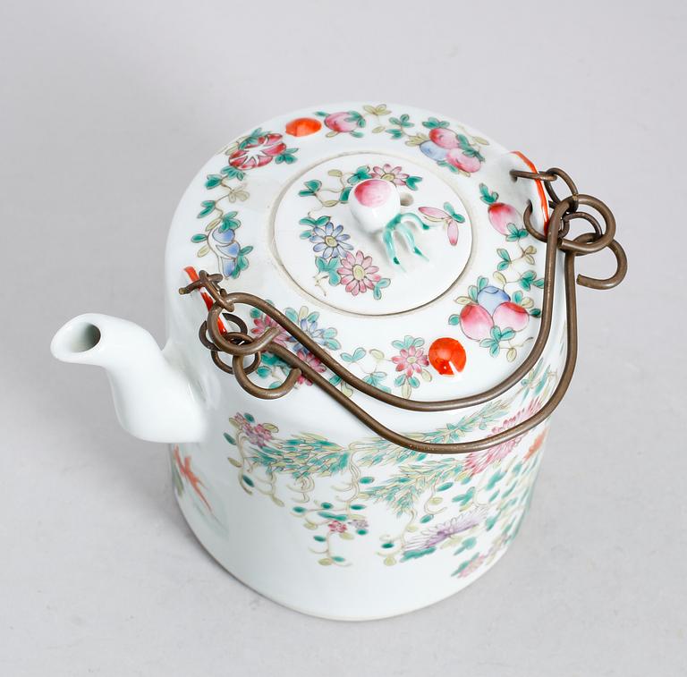 TEKANNA, porslin, Kina, Kanton, 1800-/1900-tal.