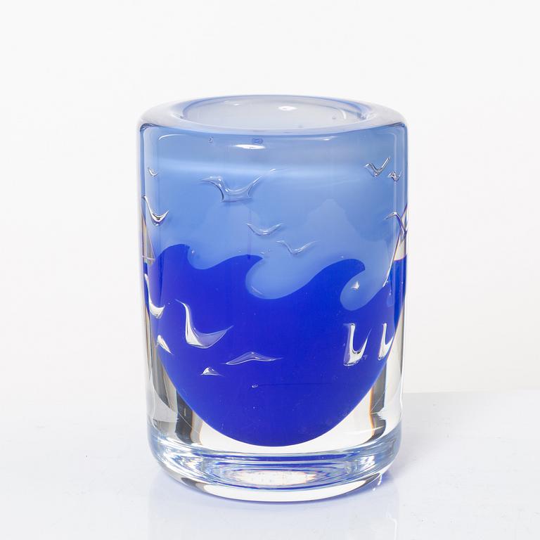 Olle Alberius, a vase, glass, ariel, Orrefors.