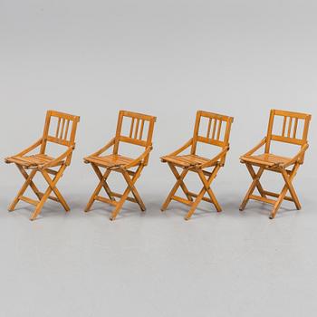 A set of four child chairs by Brevetti Reguitti, Italy, 1950s.