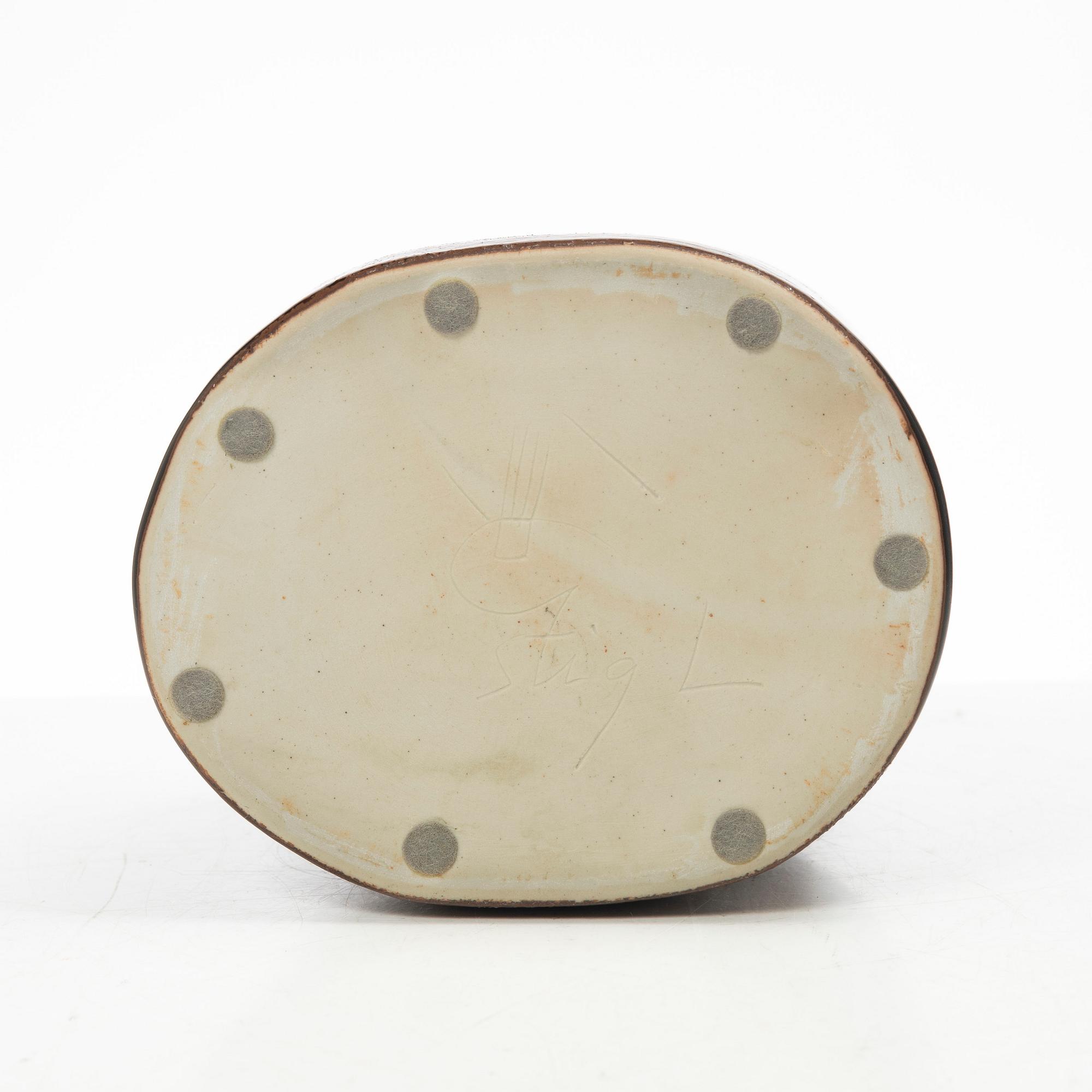 Stig Lindberg, a stoneware vase, Gustavsbergs studio, Sweden 1974.