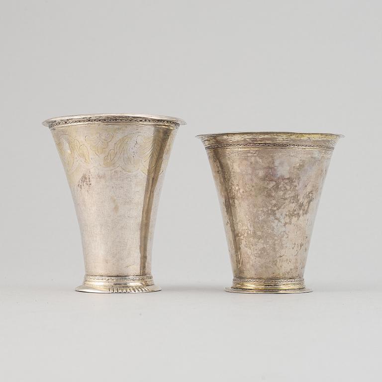 Two silver beakers, Petter Söderbom, Örebro, 1765 et al.