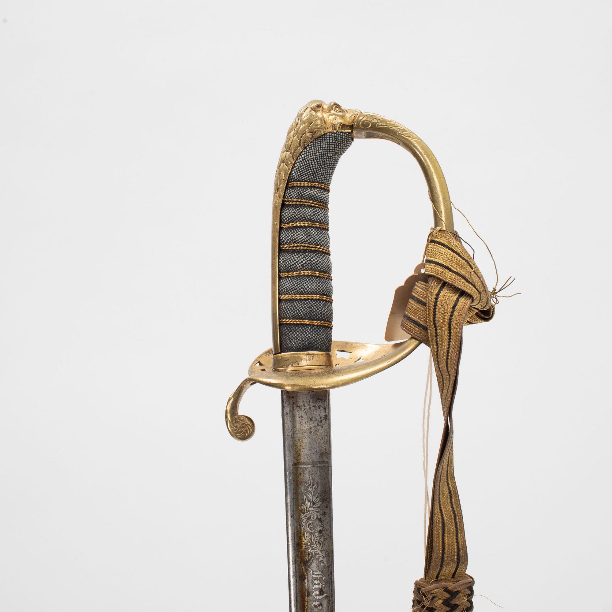 Sabel svensk, för infanteriofficer, 1800-talets slut.