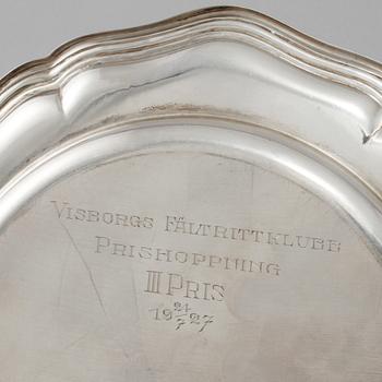 TALLRIKAR, 9 + 2 st, silver, C G Hallberg och K Andersson, Stockholm, 1920-tal, total vikt 2060 g.