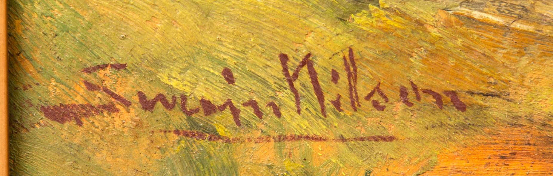 Severin Nilson, olja på pannå signerad.