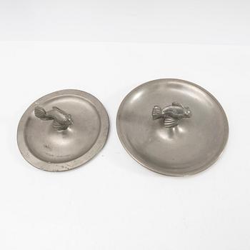 Just Andersen, A group of tin objects, 4 pcs, Denmark, first half of the 20th century.