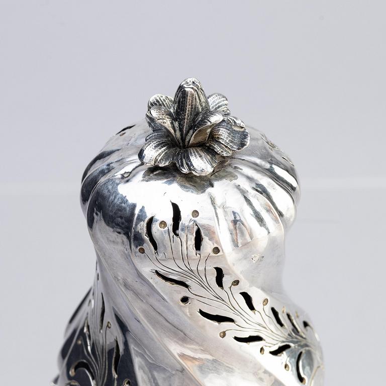 A Swedish 18th century silver sugar shaker, mark of Isak Sauer, Stockholm 1762.