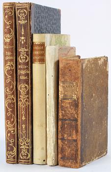 BÖCKER, 5 st, mest lanthushållning och trädgårdsskötsel, bla "Magica Naturalis", 1700-1800-tal.