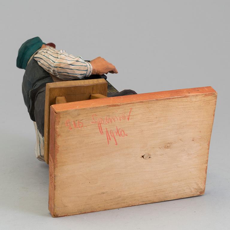 HERMAN ROSELL, skulptur i trä. Signerad och daterad 1940.