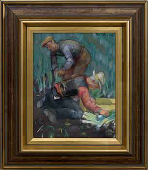 EMIL OLSSON, oil on panel. Signed and dated 52.