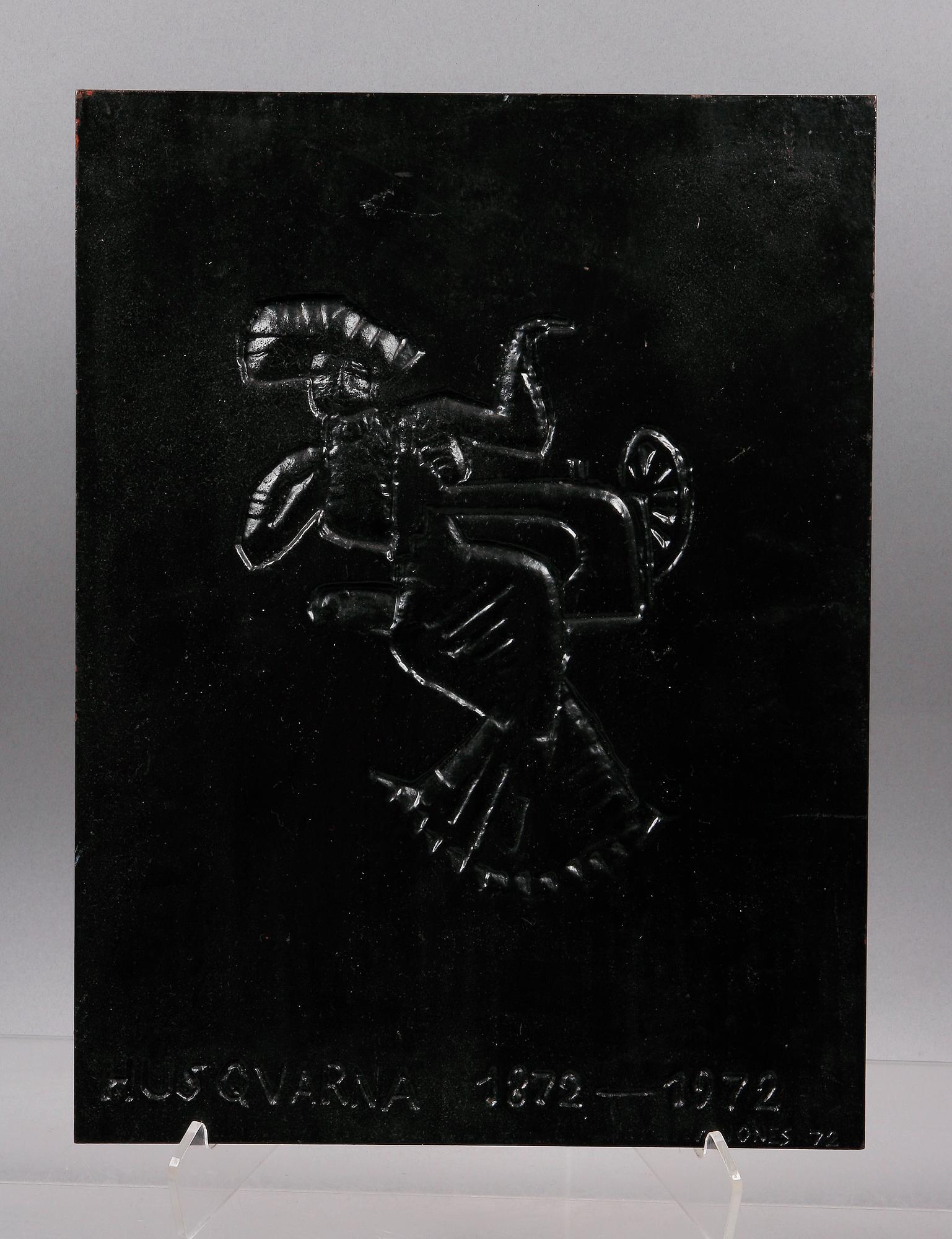 ARNE JONES, väggrelief, gjutjärn, Husqvarna.