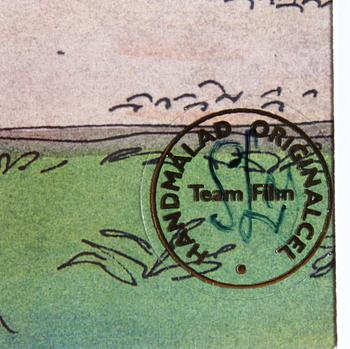 ORIGINALCEL, ur "Pelle Svanslös". Blandteknik, Team Film, sign SL.