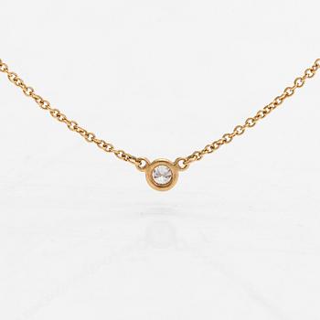 Tiffany & Co, Elsa Peretti, an 18K gold necklace with a brilliant cut diamond ca. 0.05 ct.