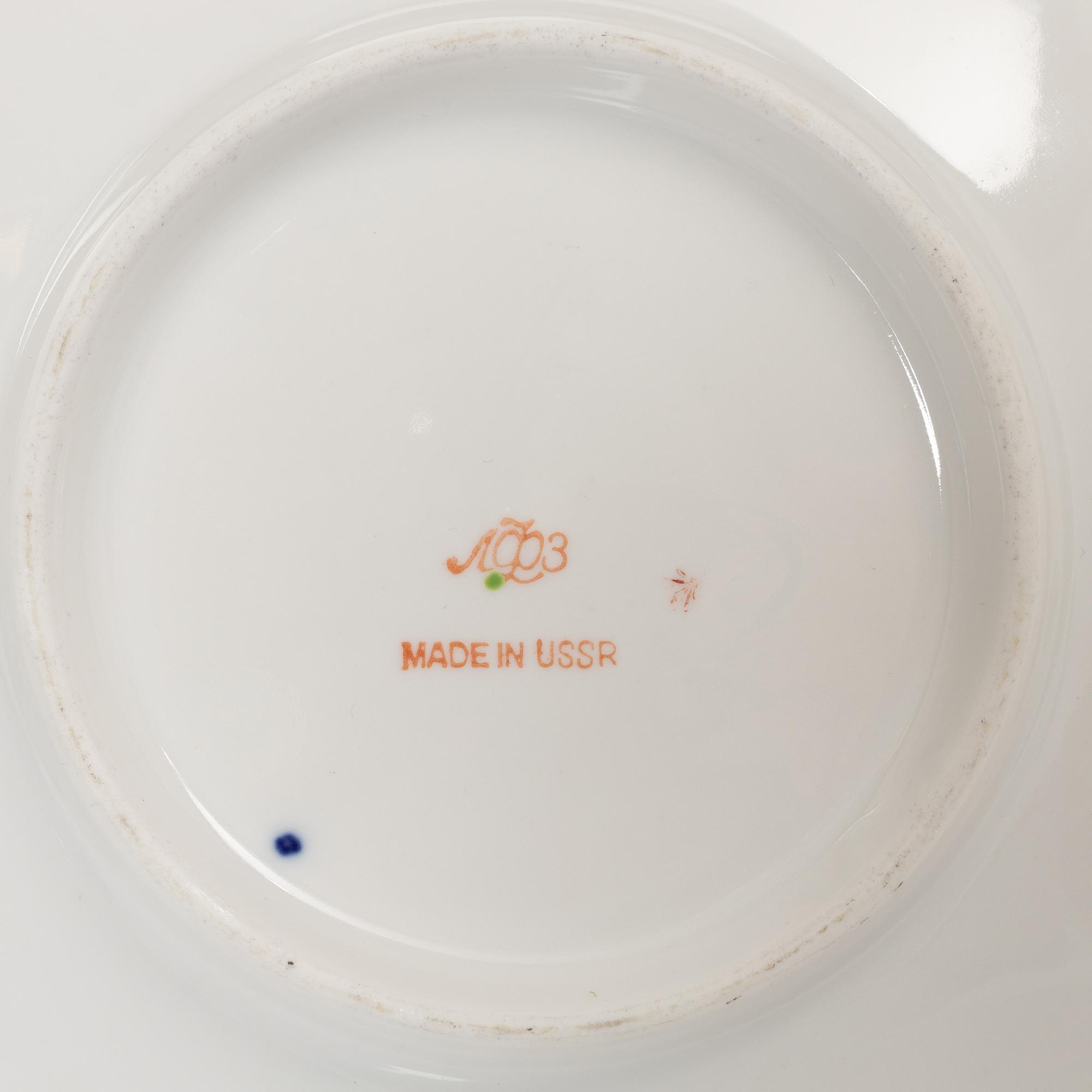 A 35-piece 'Cobalt Net' porcelain  Lomonosov, Soviet Union.