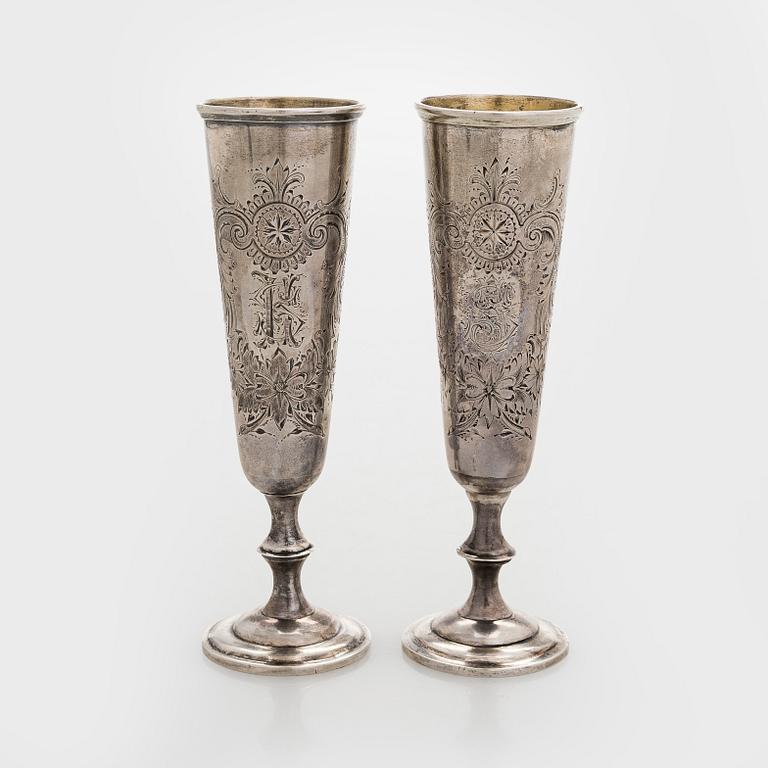 A pair of silver flutes, Wilhelm Porthan Vyborg 1989.