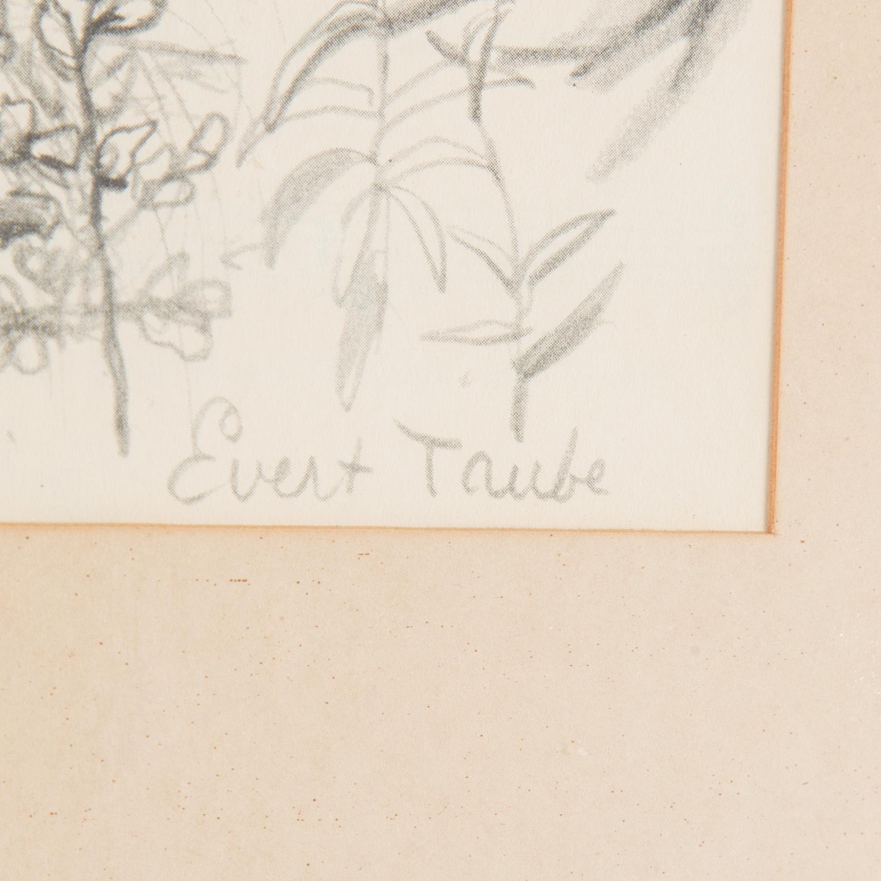 EVERT TAUBE, Blyertsteckning, signerad Evert Taube.