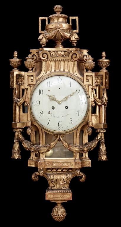 A Gustavian 18th Century wall clock by O. Ljungdahl.