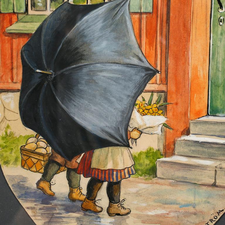 JENNY NYSTRÖM, gouache, signed.