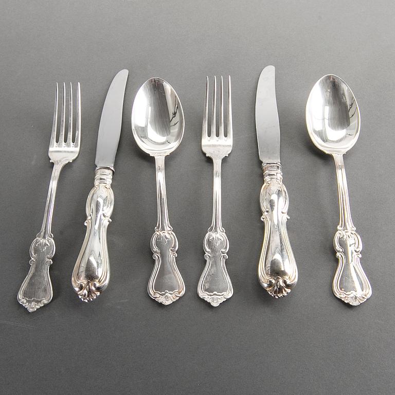 A 36 part 'Olga' silver cutlery, GAB, Eskilstuna, 1988/89.