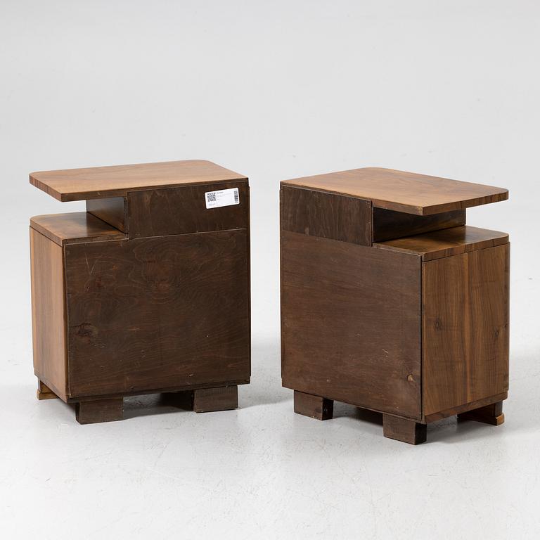 Sängbord, ett par, art deco-stil, 1900-talets mitt.