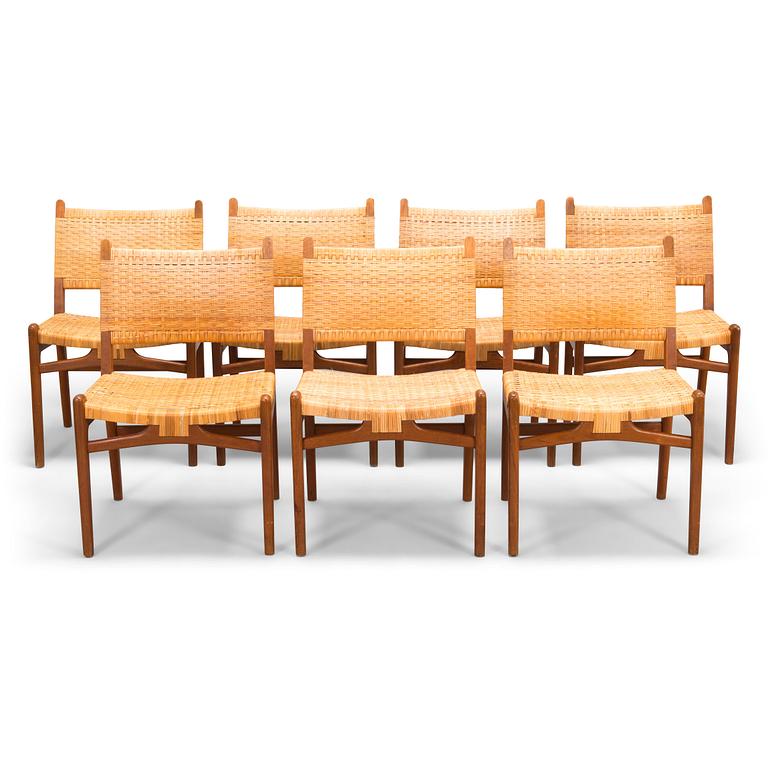 Hans J Wegner, tuoleja 7 kpl, malli  CH-31 Carl Hansen & Son, Tanska 1960-luku.