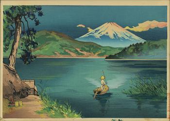 Yoshimoto Masao, "Fuji From Lake Ashi", post 1951.