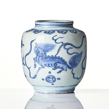 A blue and white jar, Ming dynasty, Jiajing (1522-1566).