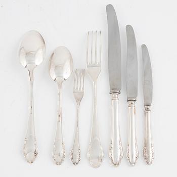Cutlery service, silver, 95 pieces, model "Haga", Skandia/Hultman, Stockholm, various years between 1937-1957.
