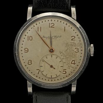 HERRARMBANDSUR, stål, IWC Schauffhausen, 1950/60-tal. Vikt 37 g.