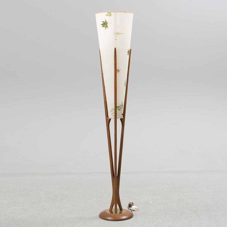 Mid-Century Modern floor lamp by Modeline in walnut.