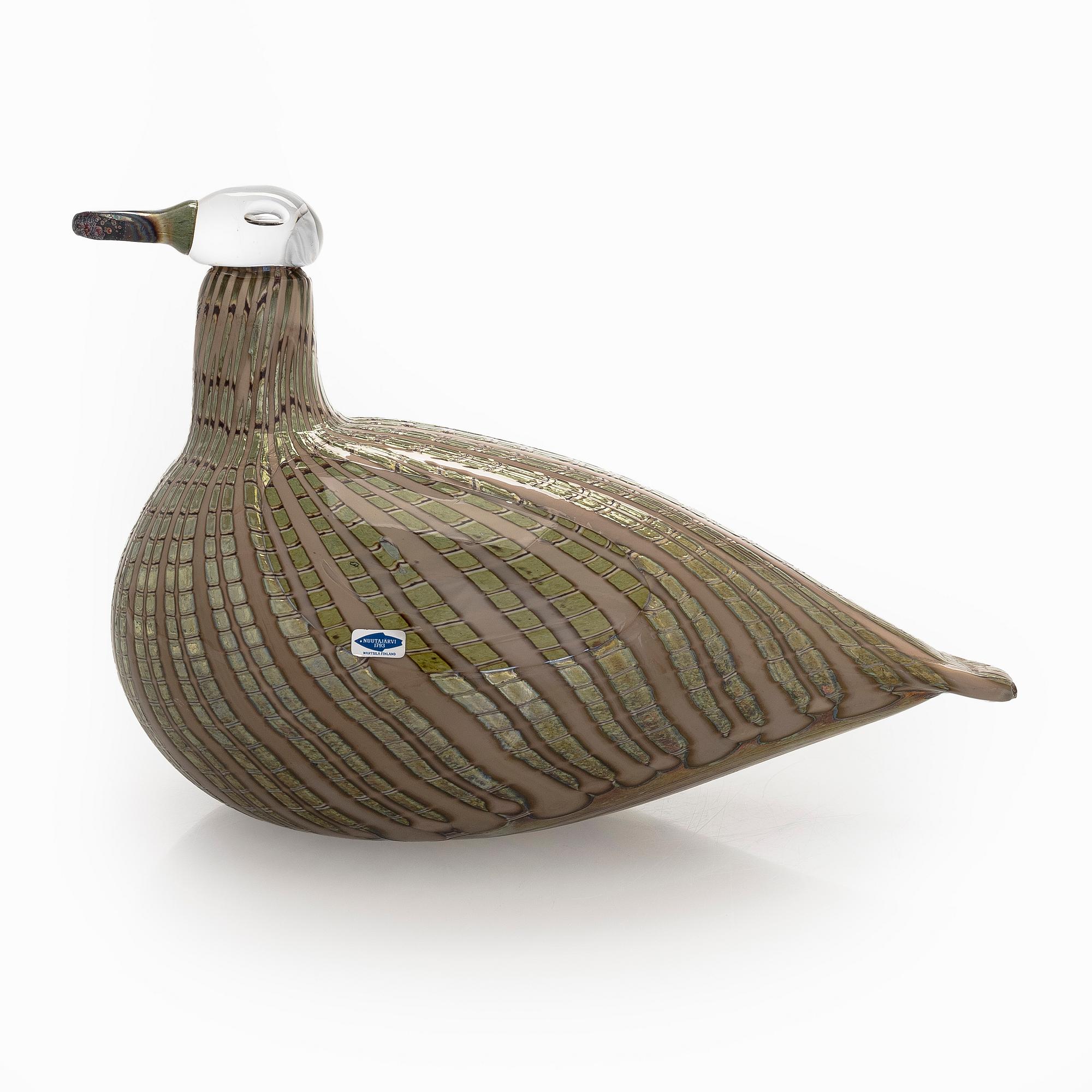 Oiva Toikka, lasilintu, "Villihanhi", signeerattu Oiva Toikka Nuutajärvi Notsjö 69/1000.