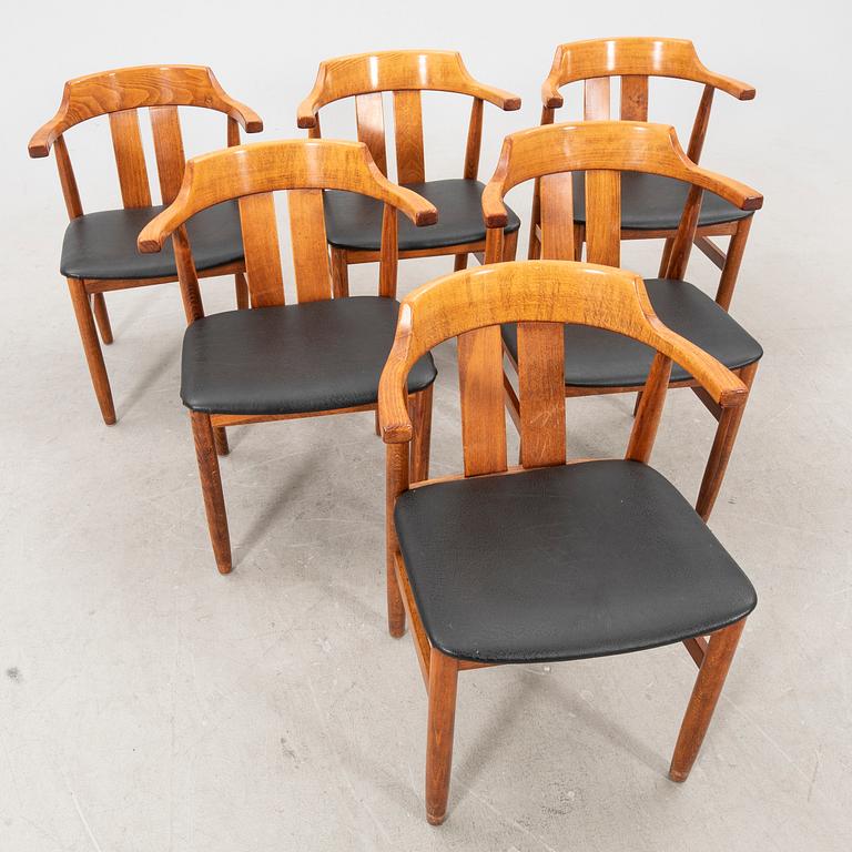 A set of six Gemla armchairs 1980s.