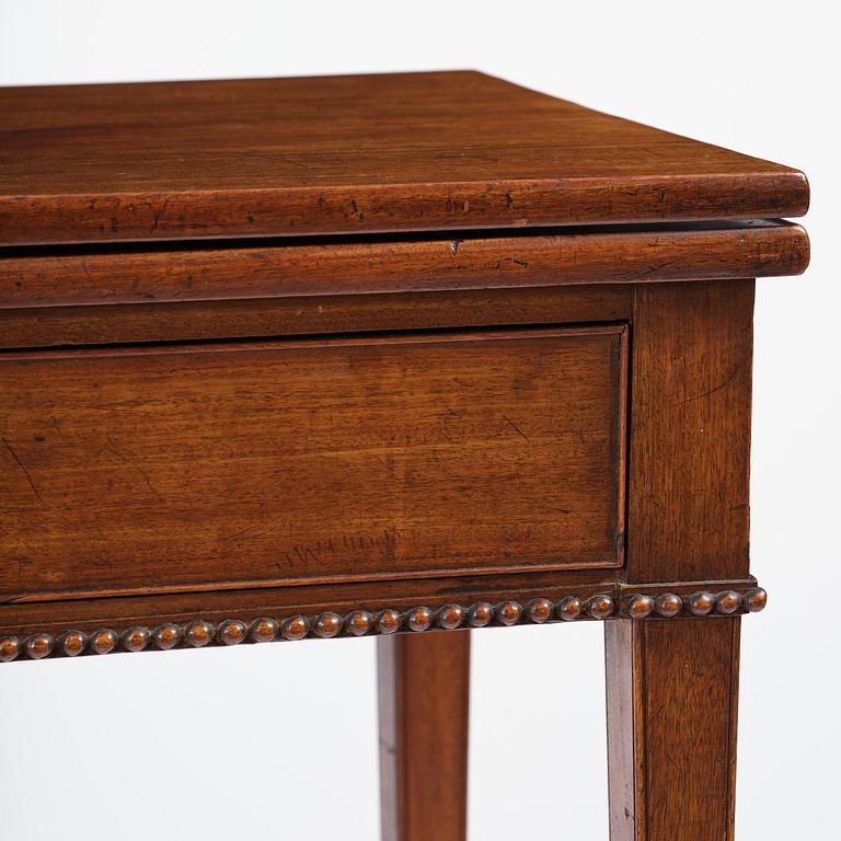A late Gustavian mahogany cards table, Stockholm, late 18th century.