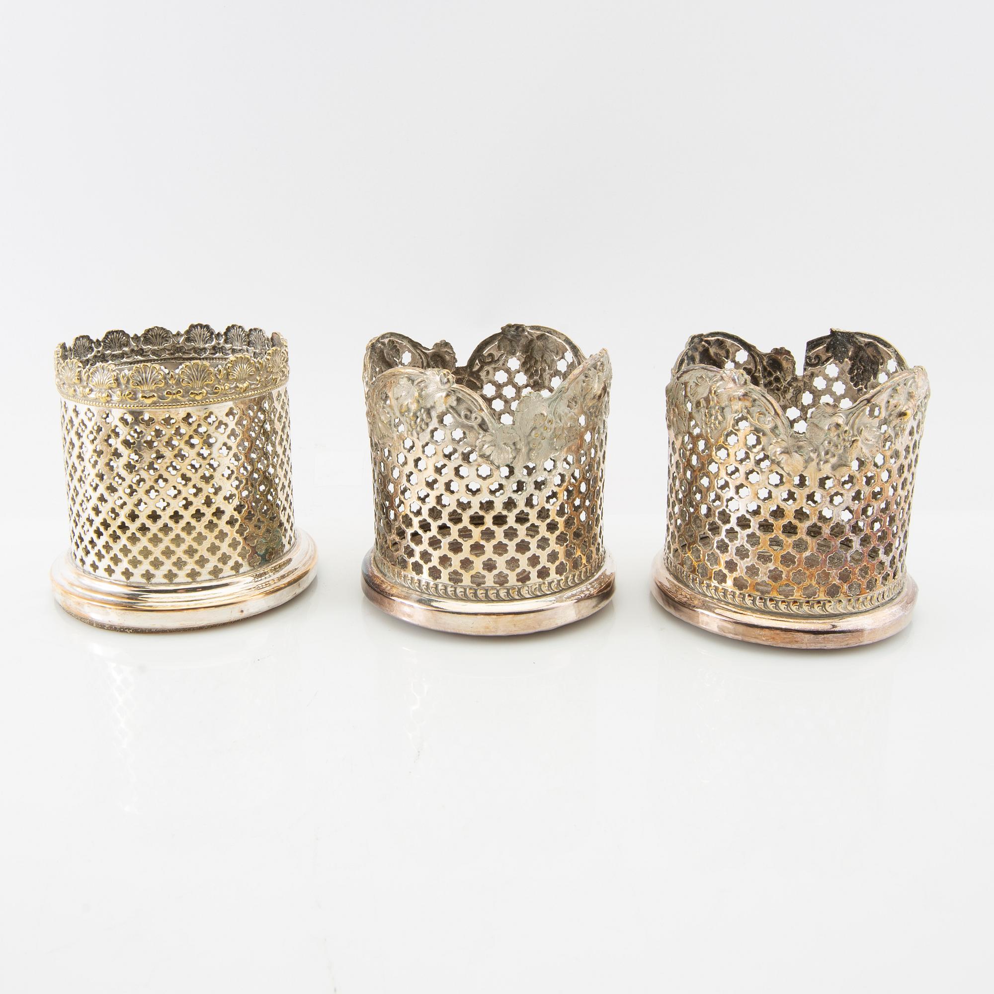 Coasters 13 pcs of silver plate early 20th century.
