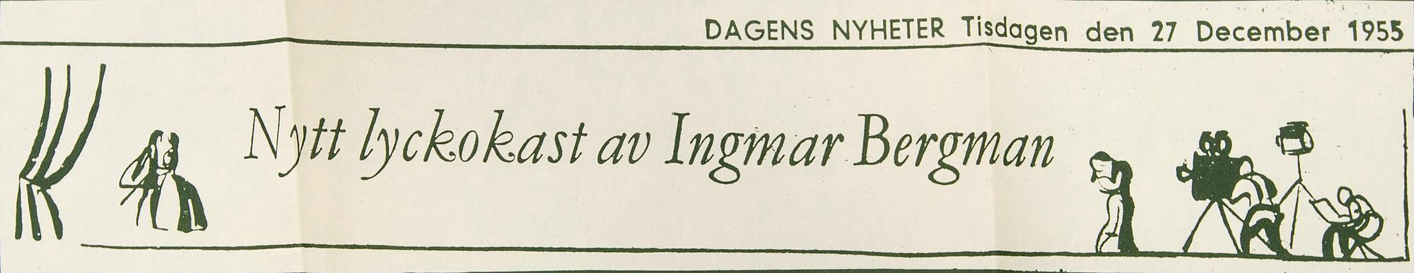 POSTER, 1955, Ingmar Bergman, SF A-B  Kopia Stockholm.