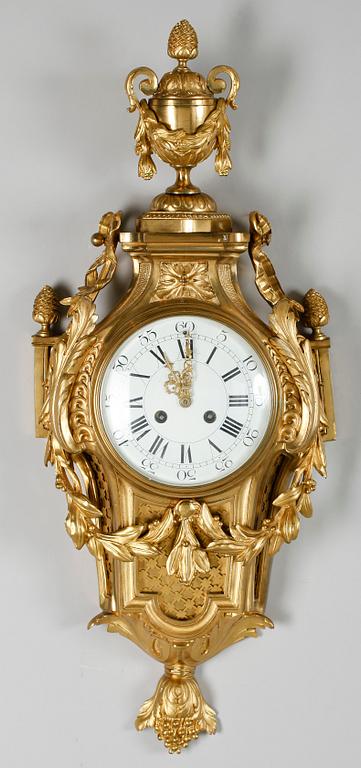 VÄGGPENDYL, förgylld mässing, Frankrike, 1800-tal.
