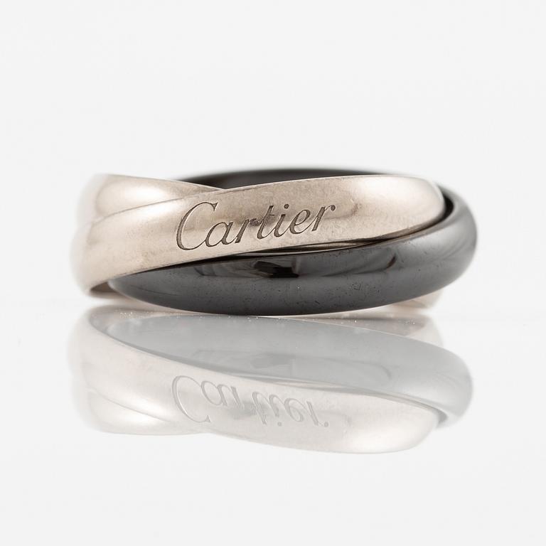 Cartier ring "Trinity" 18K white gold and ceramic.