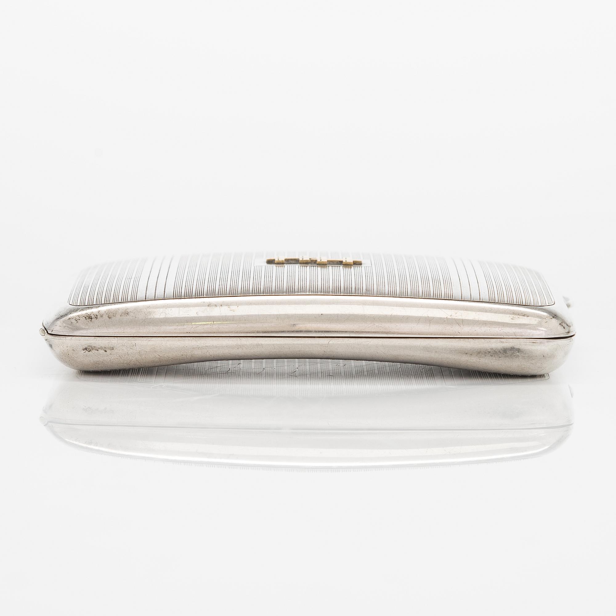 Cigarettetui, silver, Art déco,  Sheffield 1929.