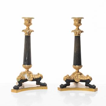 Candelabra, a pair. Late Empire style, late 19th century.