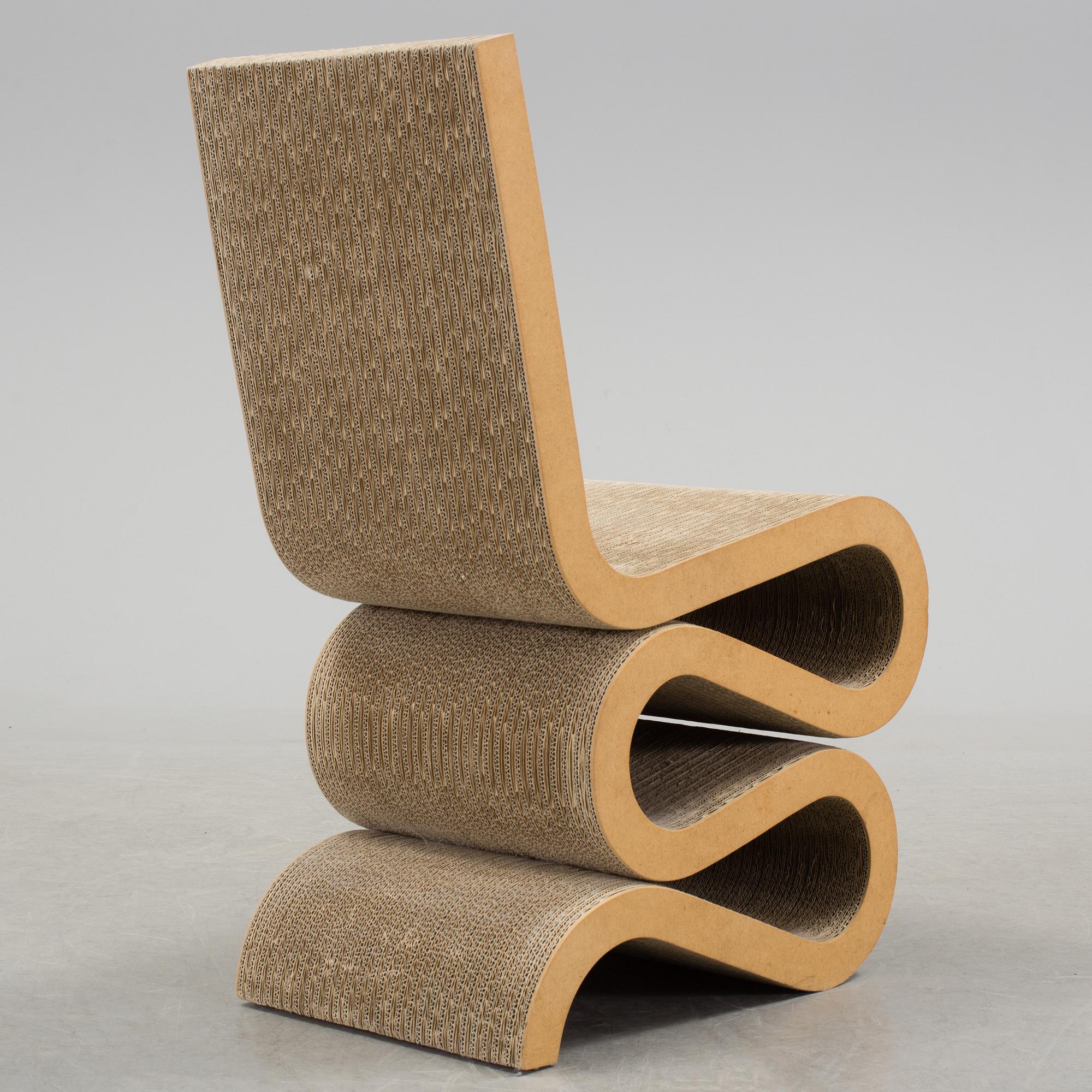 A 21 th century Frank O. Gehry "Wiggle Side Chair" for Vitra, Germany.
