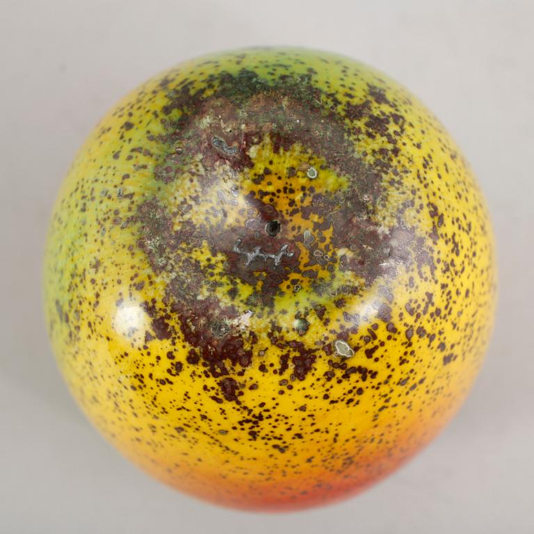 A Hans Hedberg faience apple, Biot, France.
