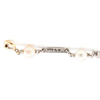 Bracelet 18K white gold with cultured pearls, Gothenburg 1959.