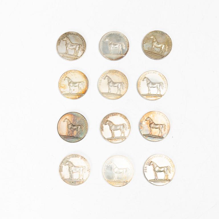 Medals, 12 pcs, silver, Sweden 1916-1920.